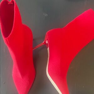 Aldo Vibrant Red knit sock Heeled Boots